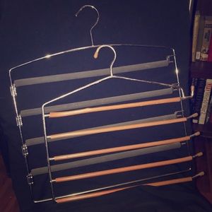 Two multiple-tier pants hangers